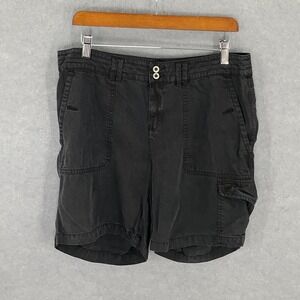 Sundance Cargo Shorts Womens Size 8 Black Pockets‎ Outdoor Utility Travel